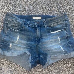 O'Neill Blue Distressed Jean Shorts Cut-Off Style